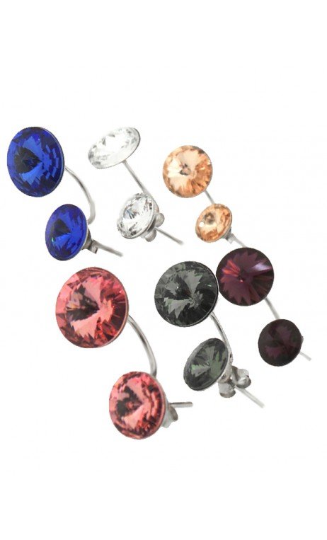Plata Pendientes Curvos
