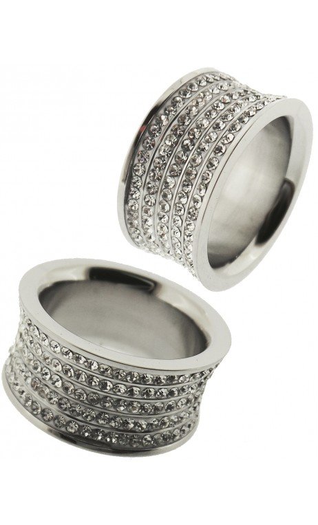 Anillo Ancho De Zirconitas