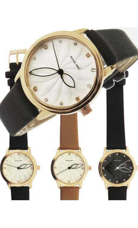 Reloj Dama Piel Agujas Huecas