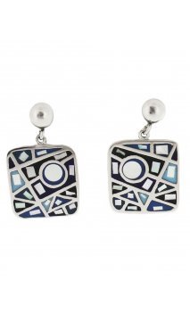 Dlpendientes En Nácar Azul