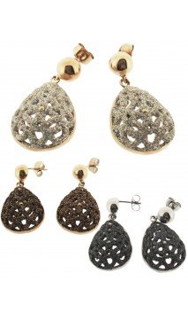 Dlpendientes En Lágrima Con Glitter