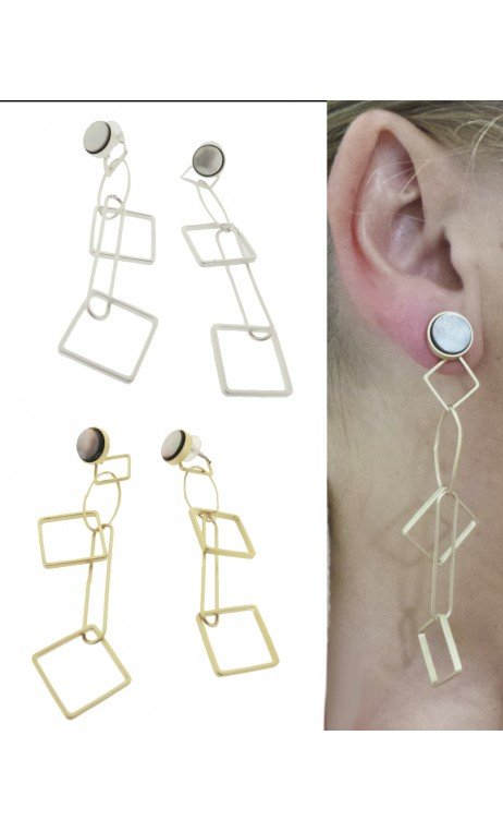Bisuteria Pendientes Con Cadena Larga Y Carey